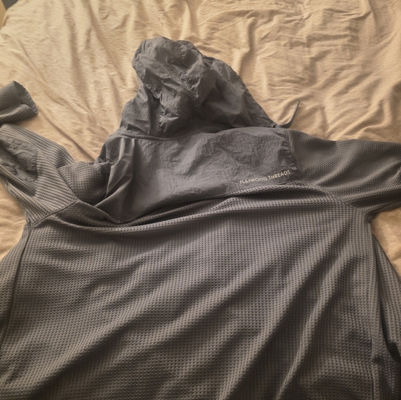 Flatwood Threads Men's Lightweight Gray Jacket with Bright Orange Trim - Picture 7 of 8